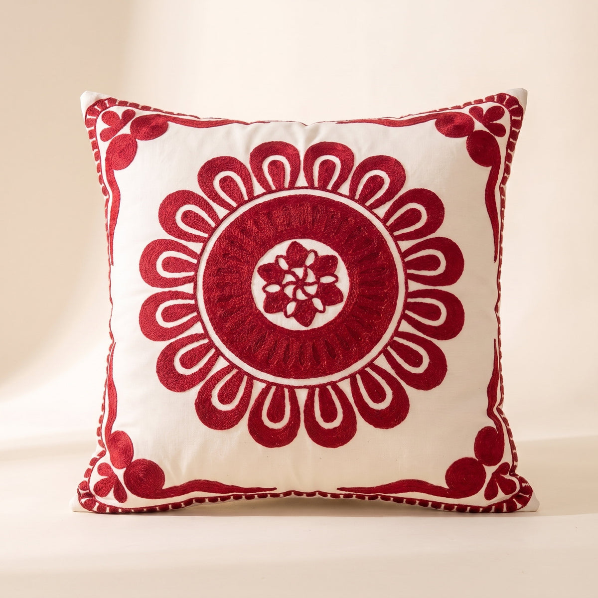 Aurelia Vintage Cushion Cover in Crimson Vine, Style Room