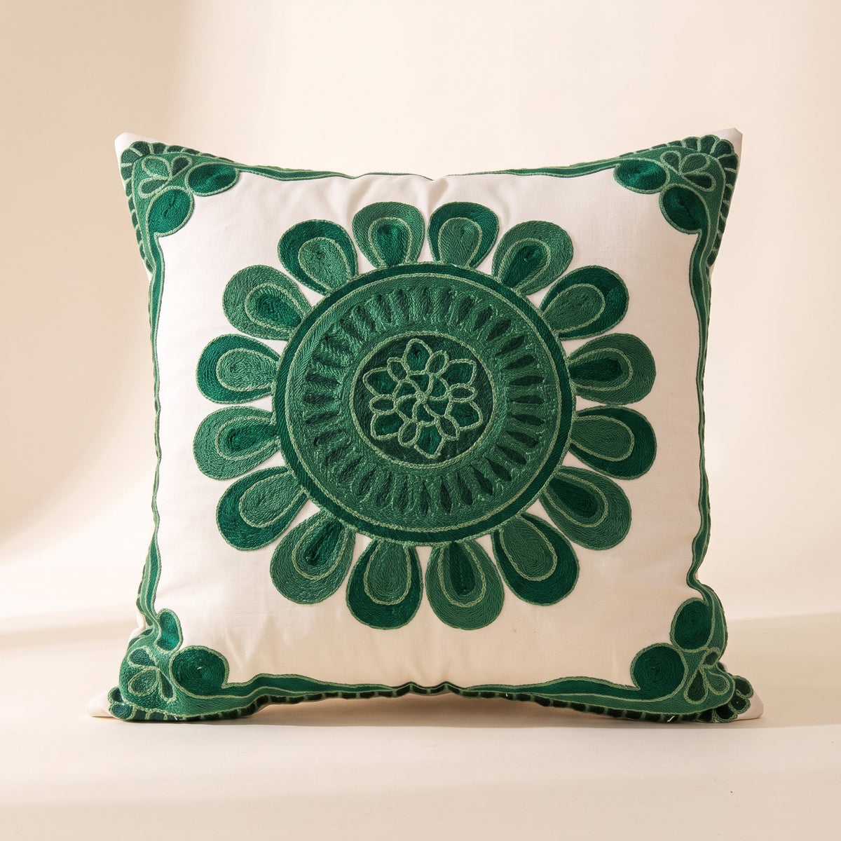 Aurelia Vintage Cushion Cover in Emerald Crest, Style Room