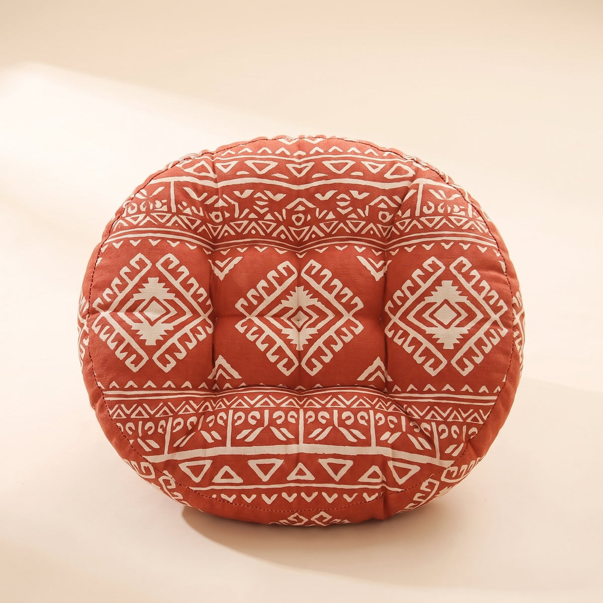 Bela Round Cushion in Ethnic Red, Style Room