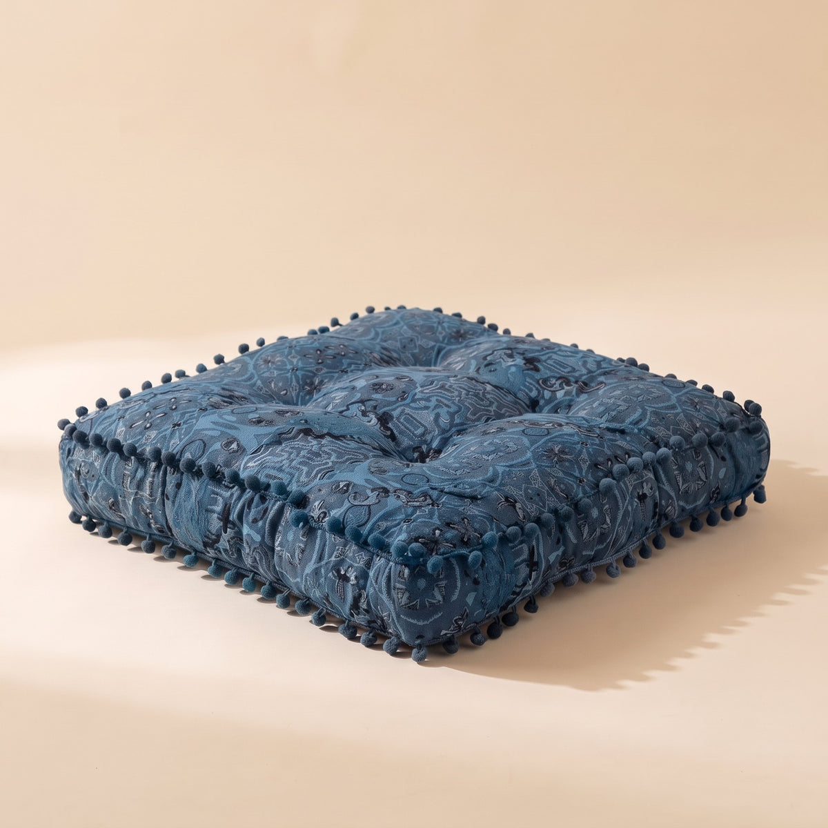Blythe Floor Cushion in Blue, Style Room