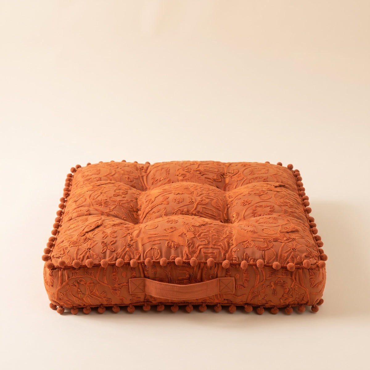 Blythe Floor Cushion in Orange, Style Room