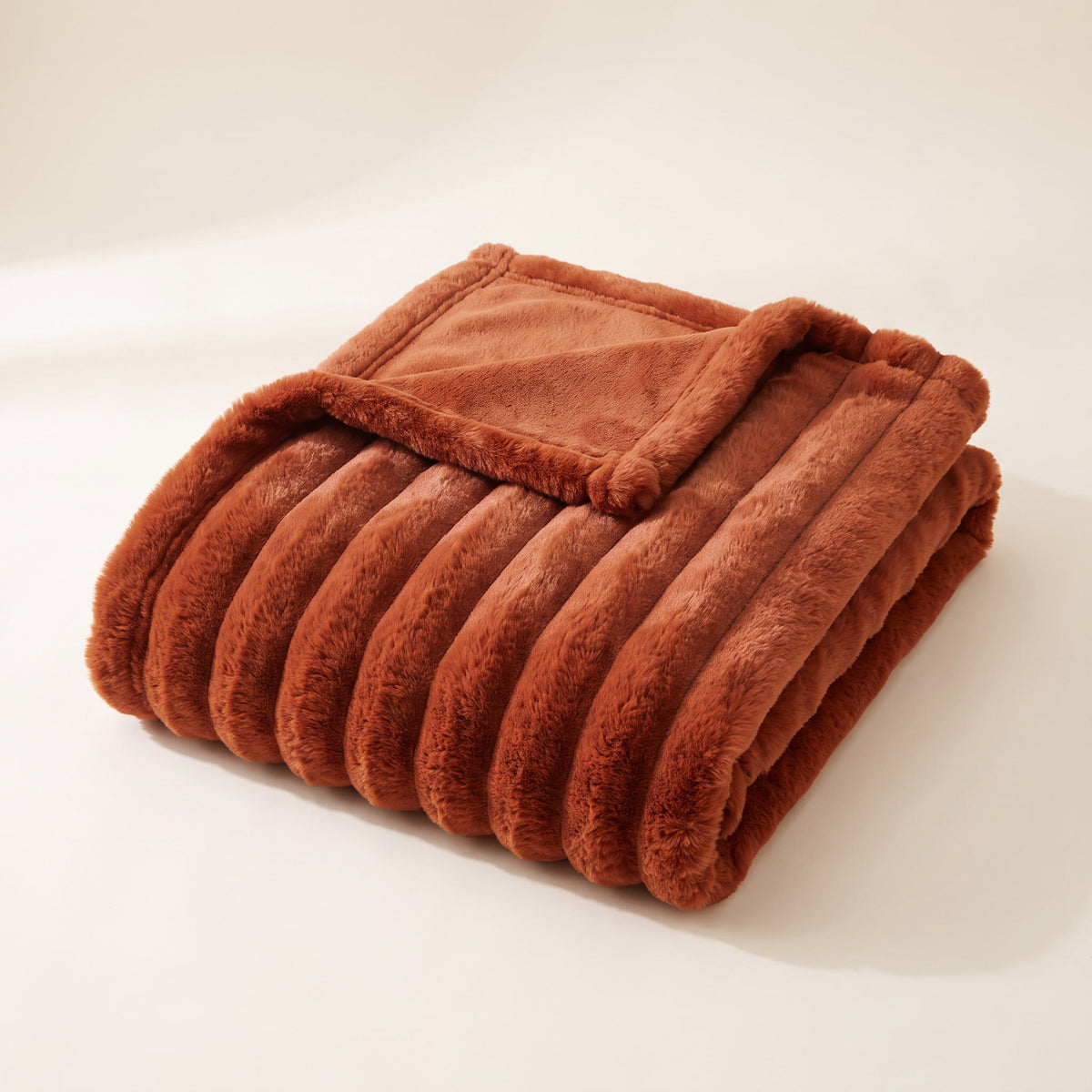 Cielo Plush Throw Blanket in Tarracotta, Style Room