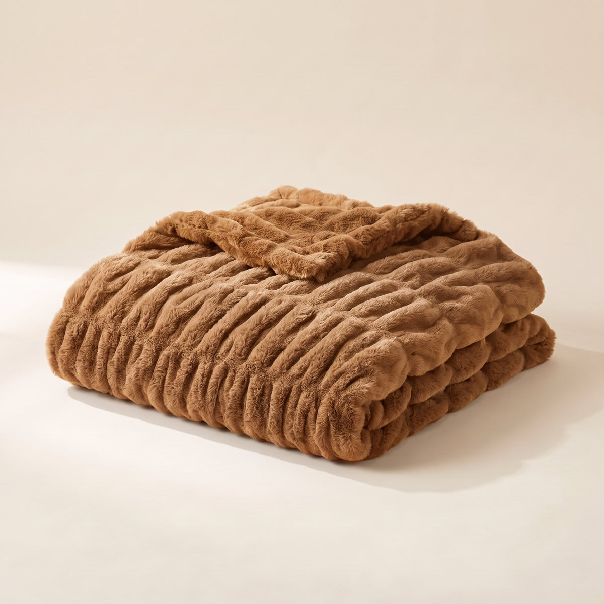 Cora Faux Fur Blanket in Caramel, Style Room