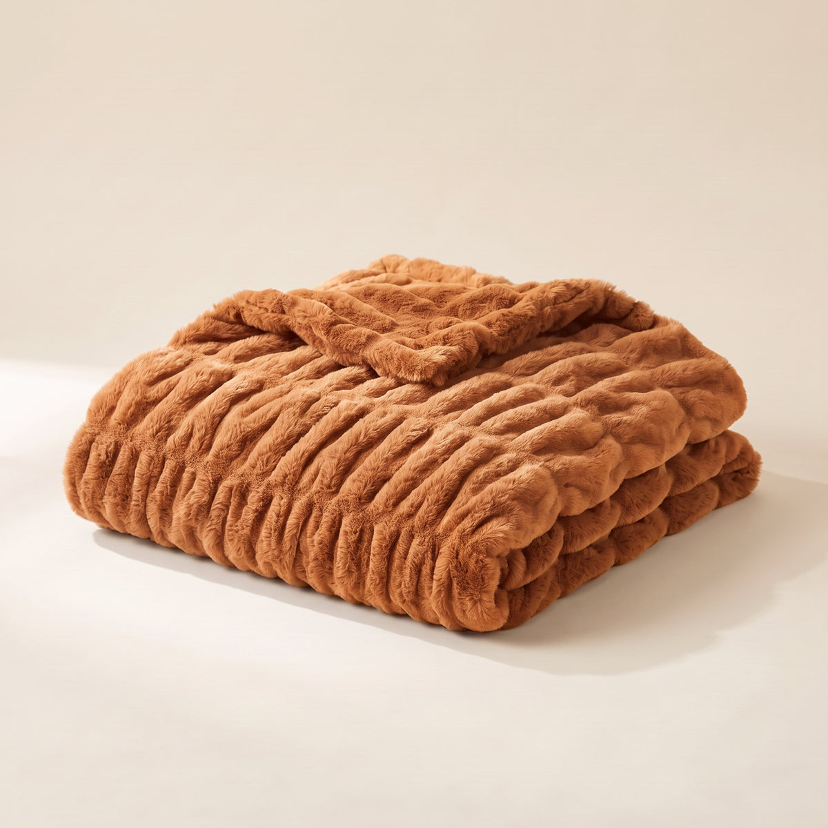 Cora Faux Fur Blanket in Orange, Style Room