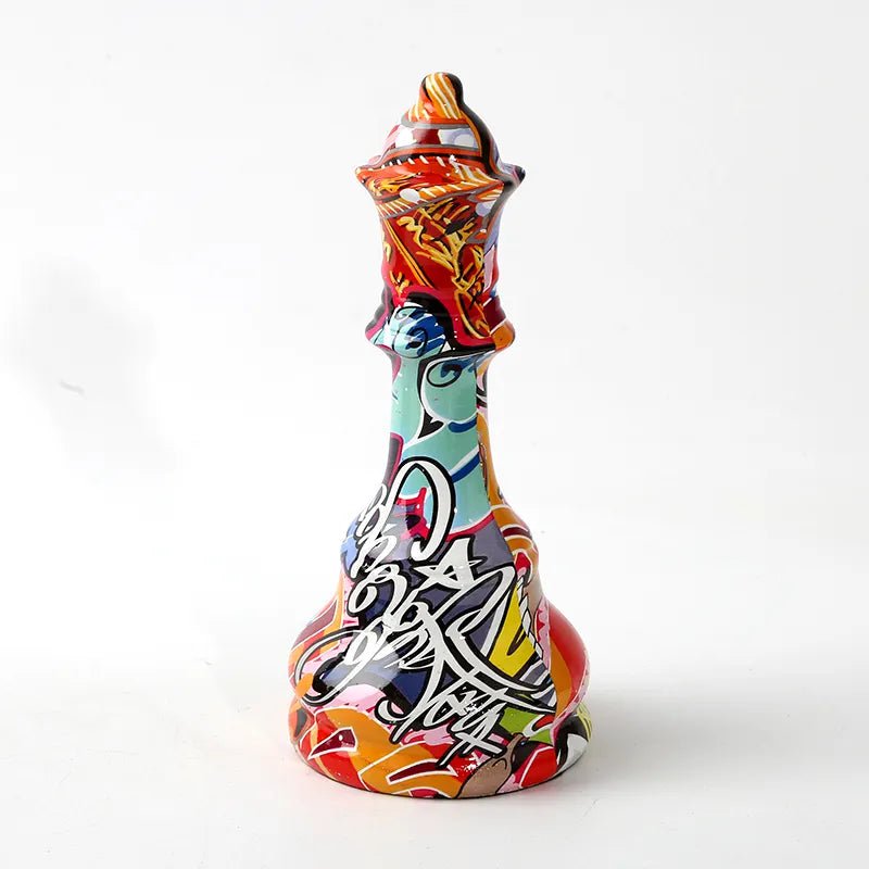 Creston hand-painted graffiti chess piece sculptures, view 2