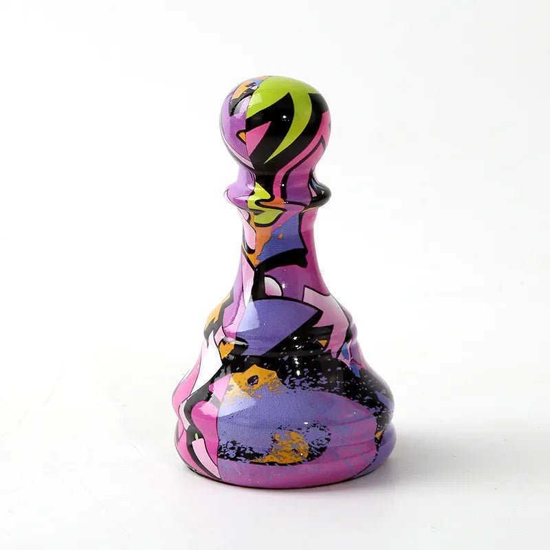 Creston hand-painted graffiti chess piece sculptures, view 3