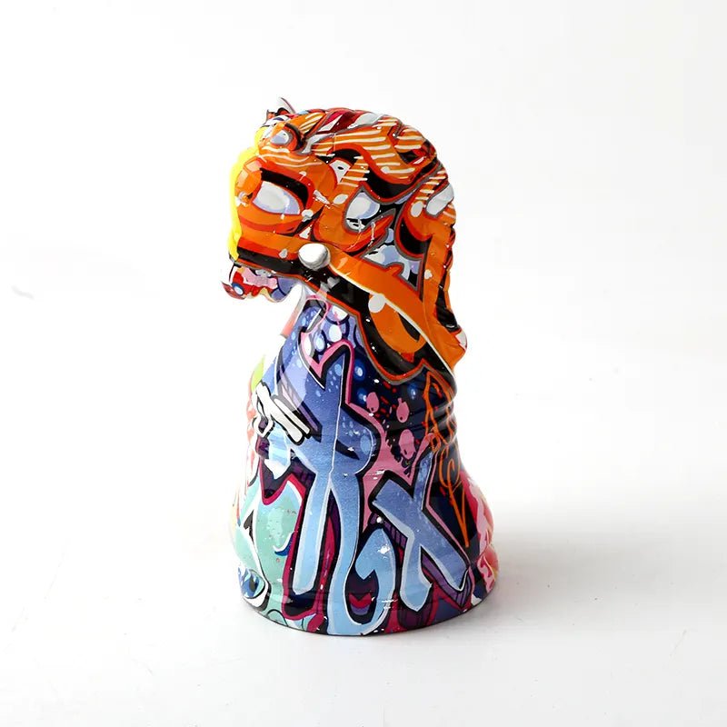 Creston hand-painted graffiti chess piece sculptures, view 4
