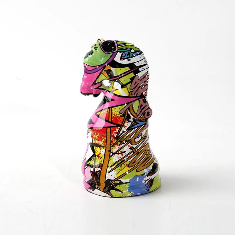 Creston hand-painted graffiti chess piece sculptures, view 5