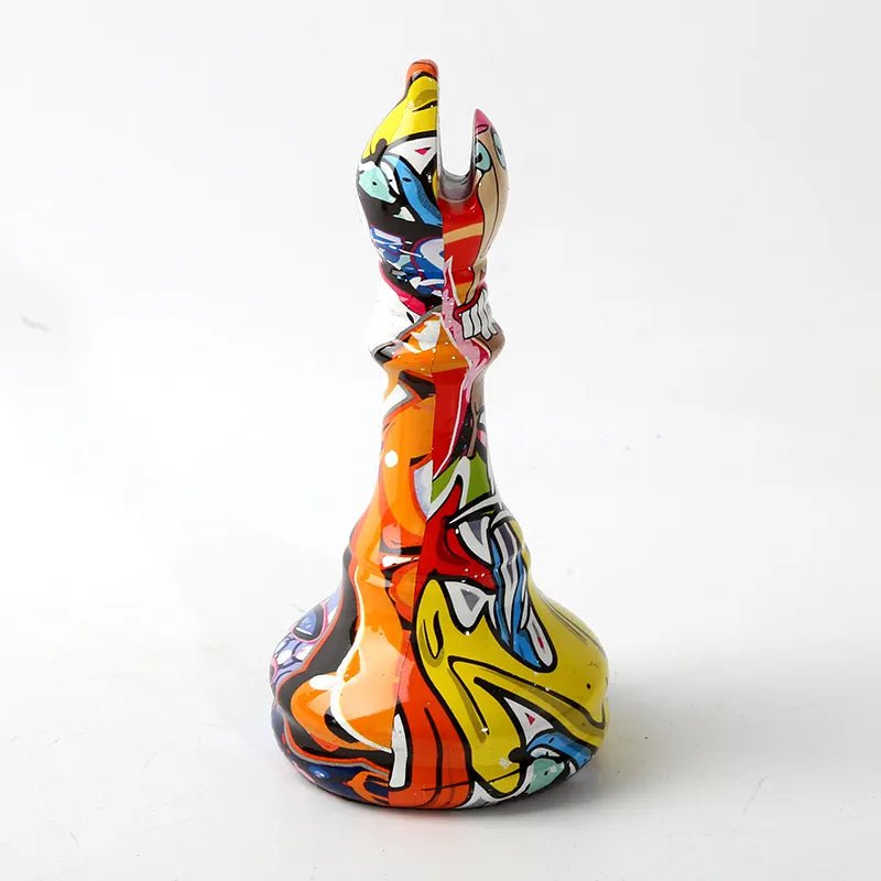Creston hand-painted graffiti chess piece sculptures, view 6