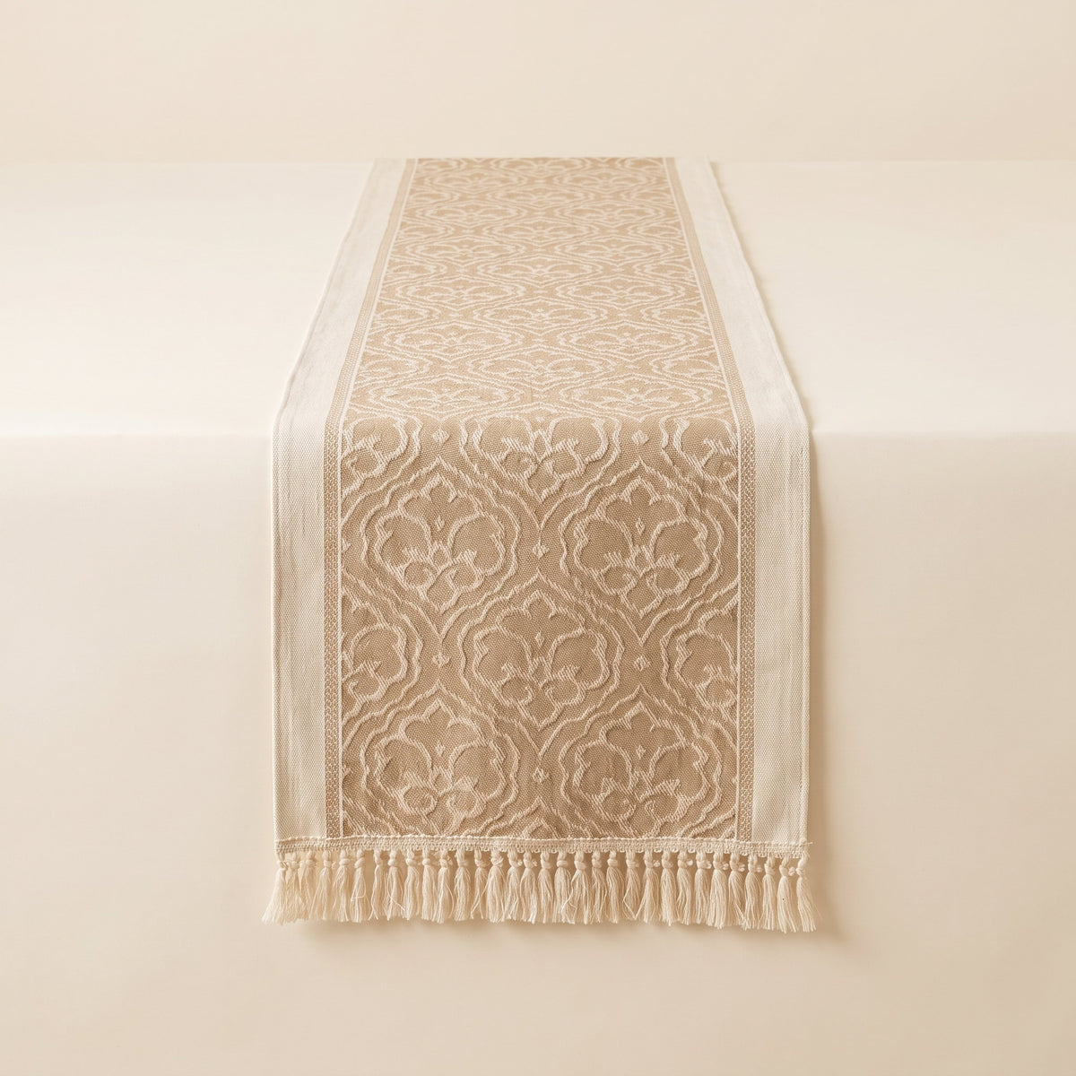 Dune Damask Table Runner in Sandstone, Style Room