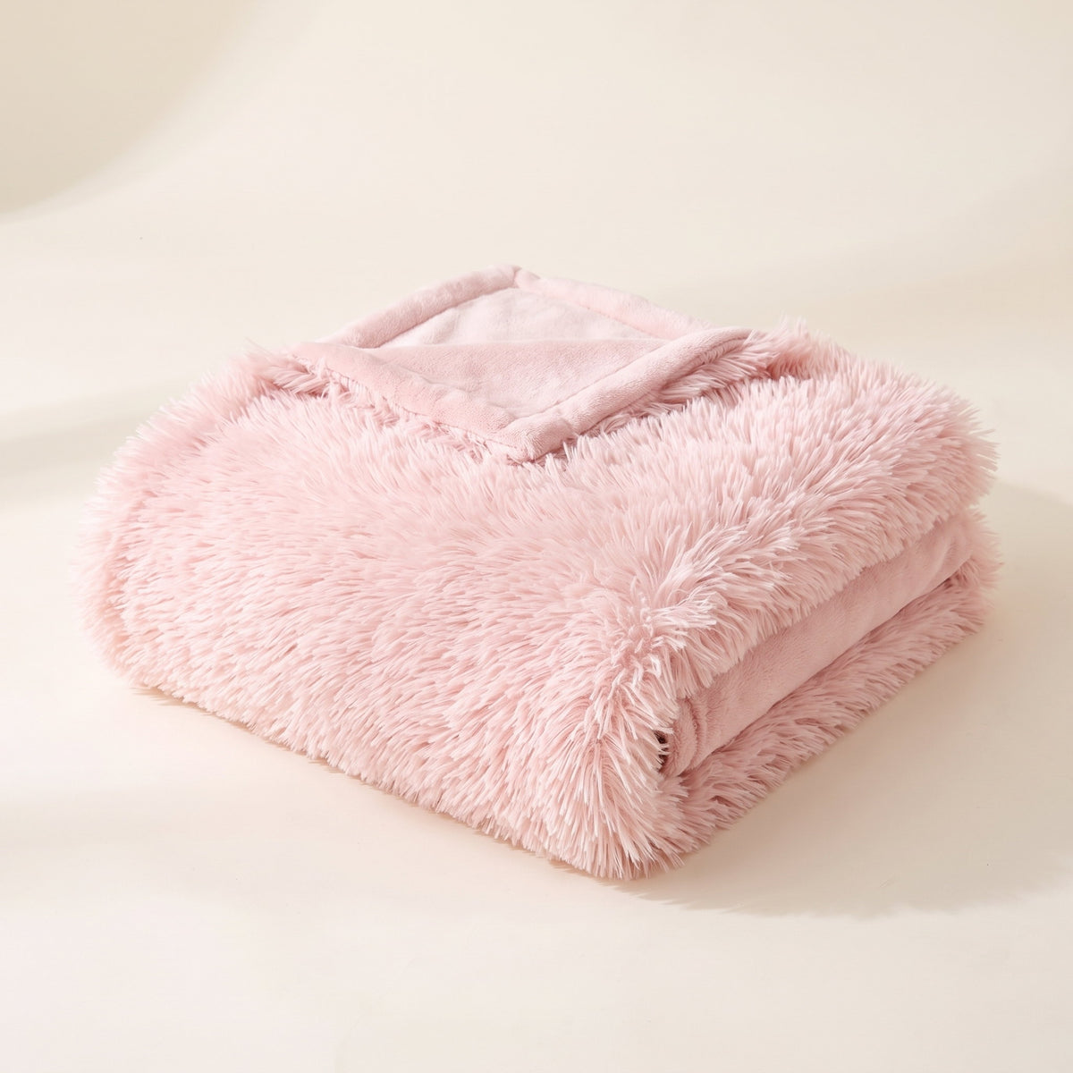 Fiona Faux Fur Blanket Throw in Blossom Pink, Style Room