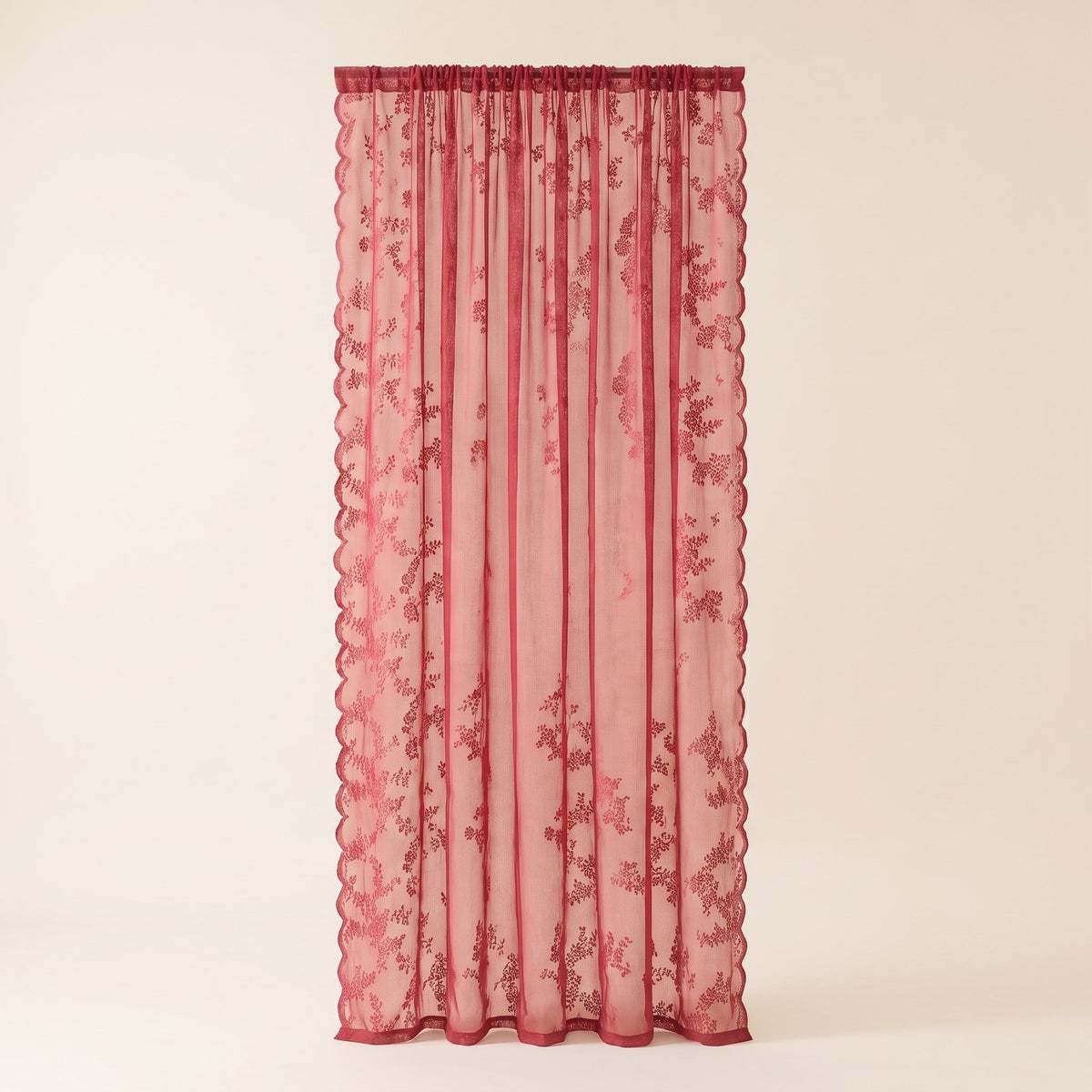 Flora Sheer Curtains in Crimson Glow, Style Room
