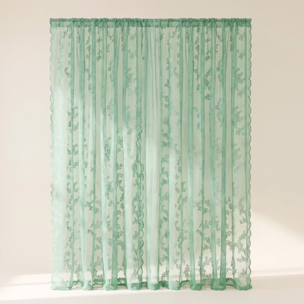 Flora Sheer Curtains in Emerald Glow, Style Room