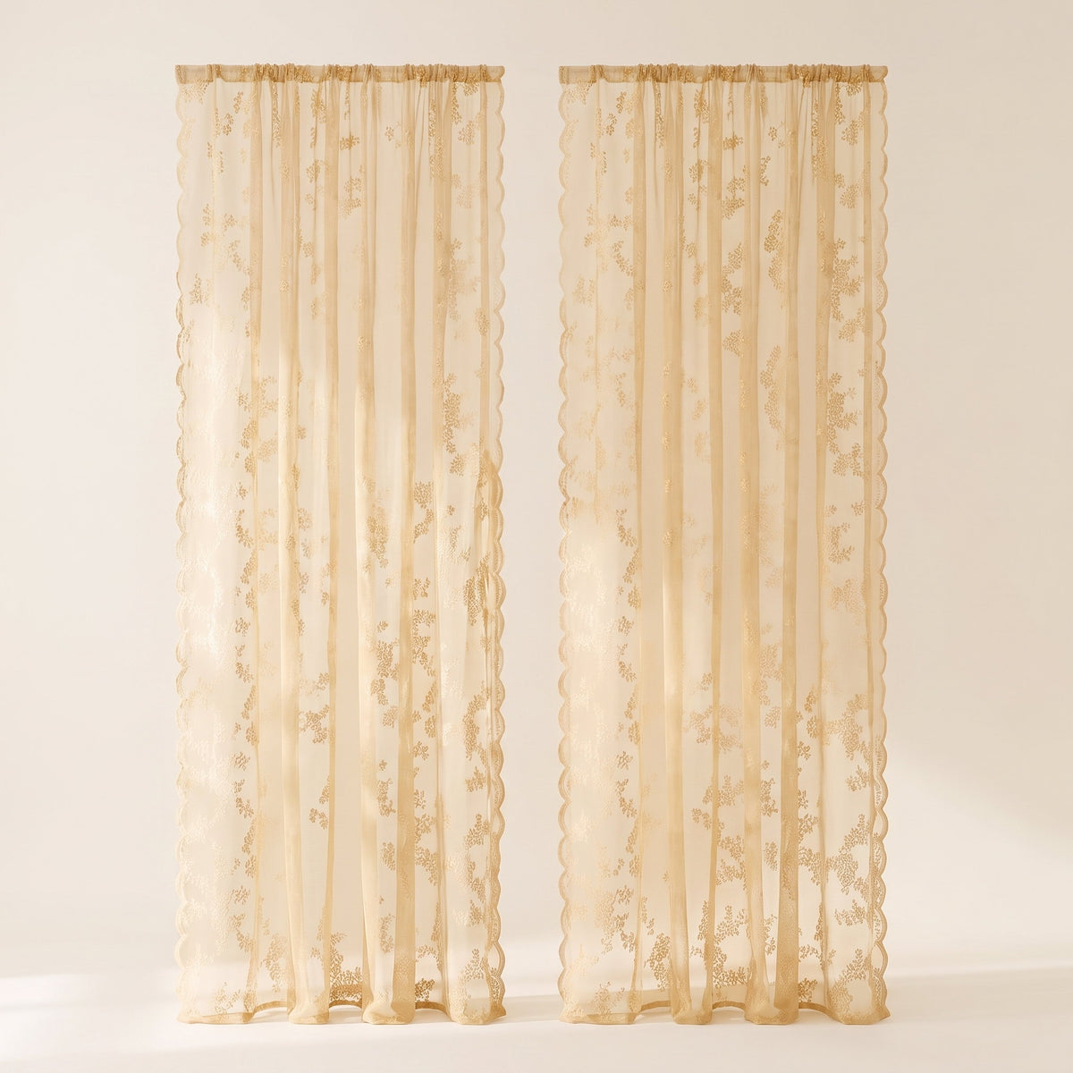 Flora Sheer Curtains in Golden Glow, Style Room