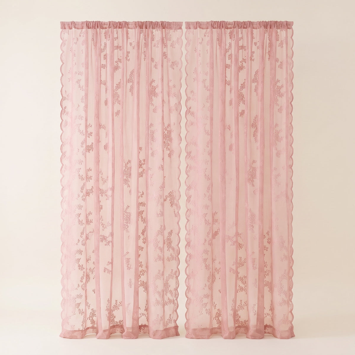 Flora Sheer Curtains in Rose Glow, Style Room