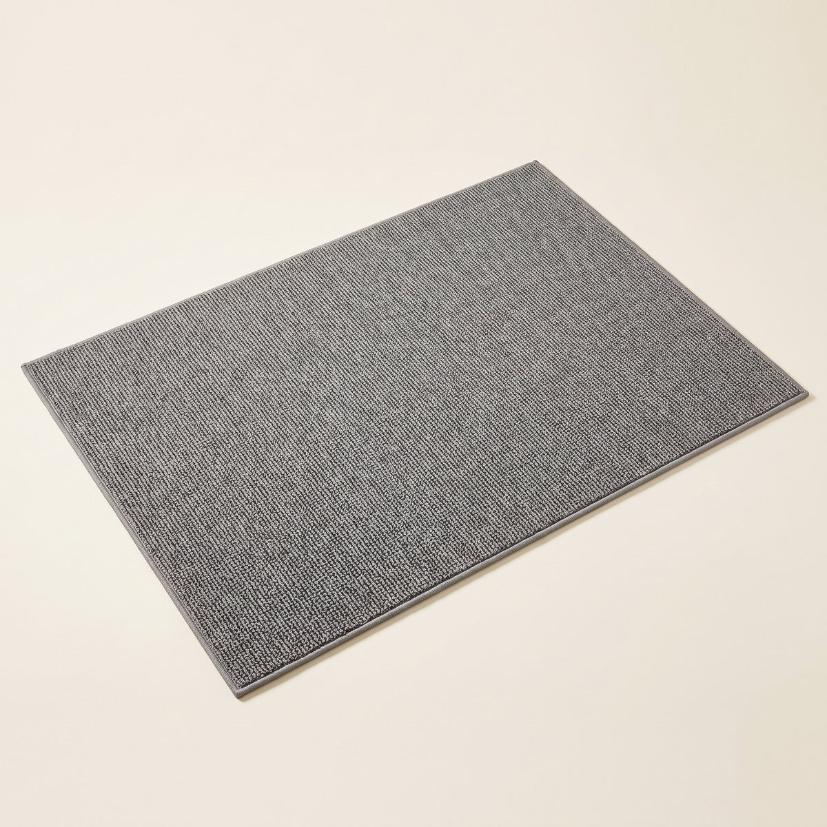 Halden ribbed entrance mat in grey on a cream background, Style Room