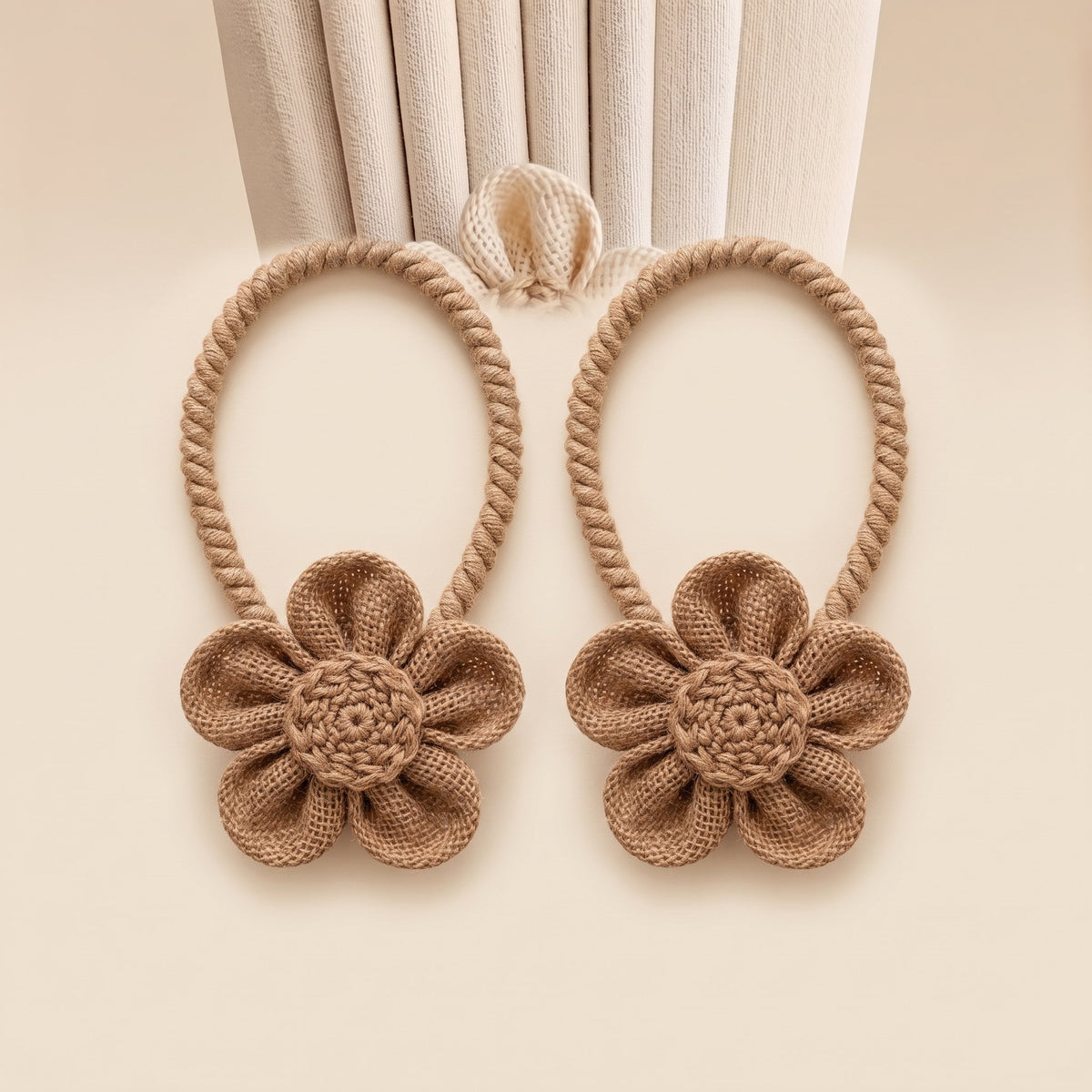 Haven Floral Tiebacks in Coffee, Style Room