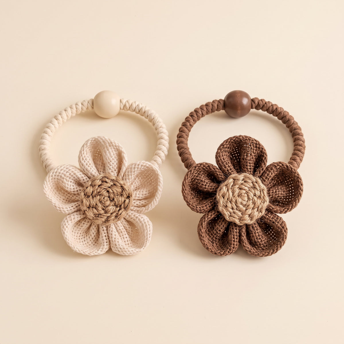 Haven Floral Tiebacks in Cream & Coffee, Style Room