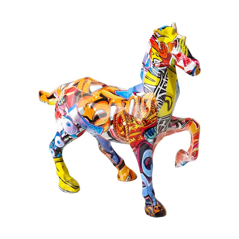 Haven hand-painted graffiti horse sculpture, view 2