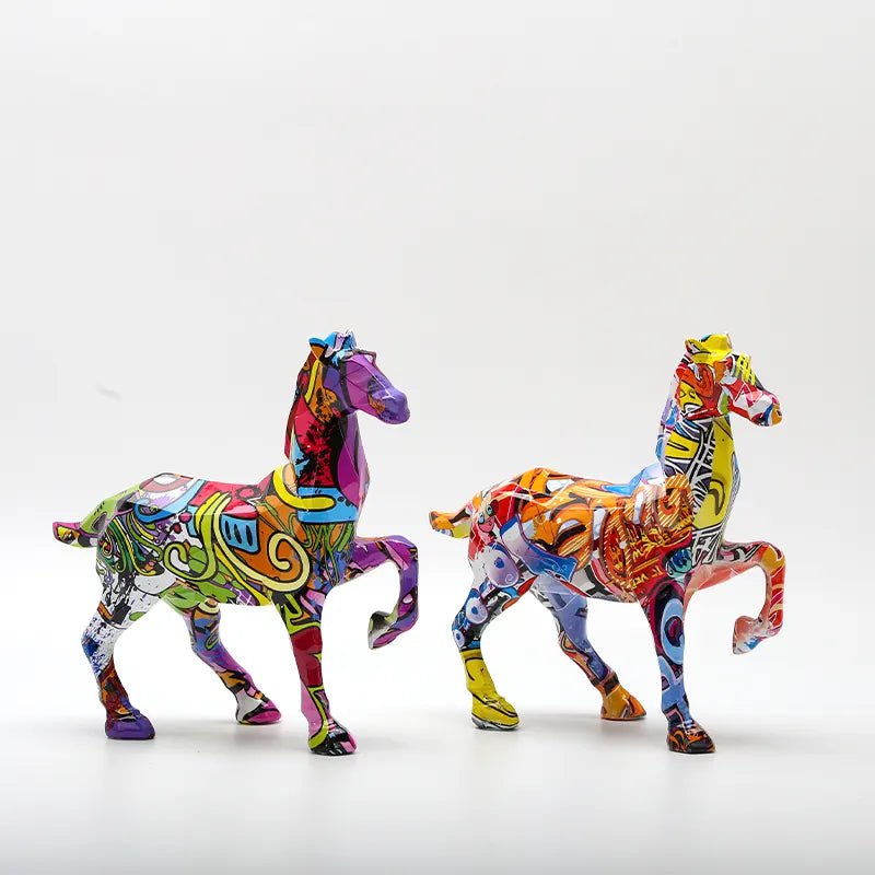 Haven hand-painted graffiti horse sculpture, view 3