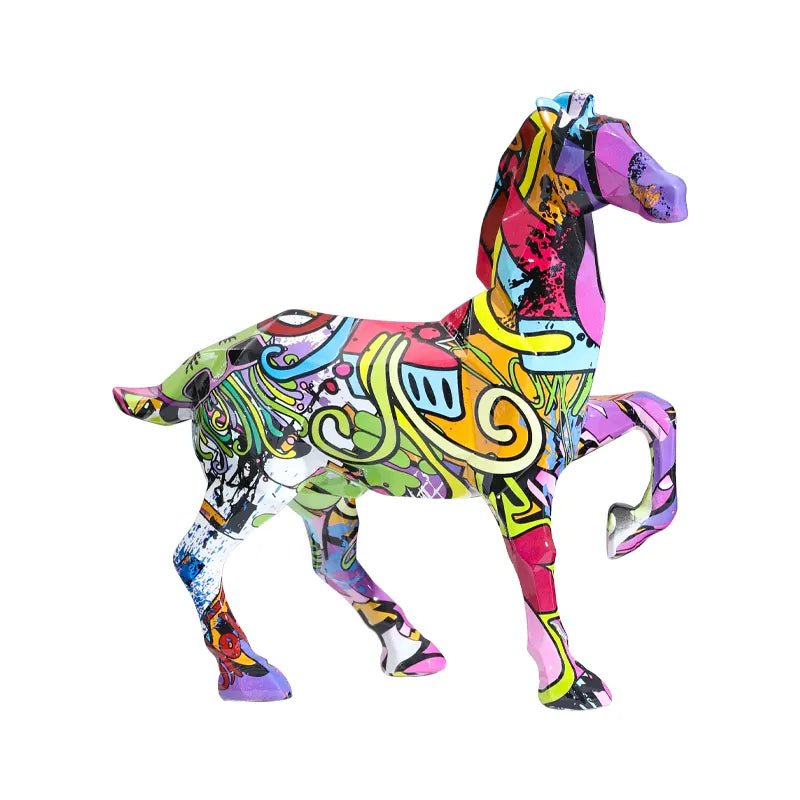 Haven hand-painted graffiti horse sculpture, view 5