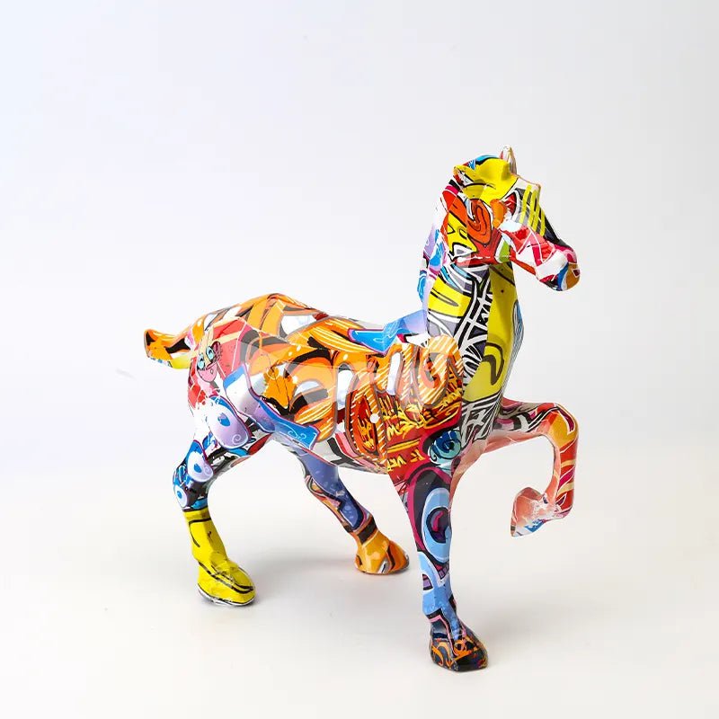 Haven hand-painted graffiti horse sculpture, view 6