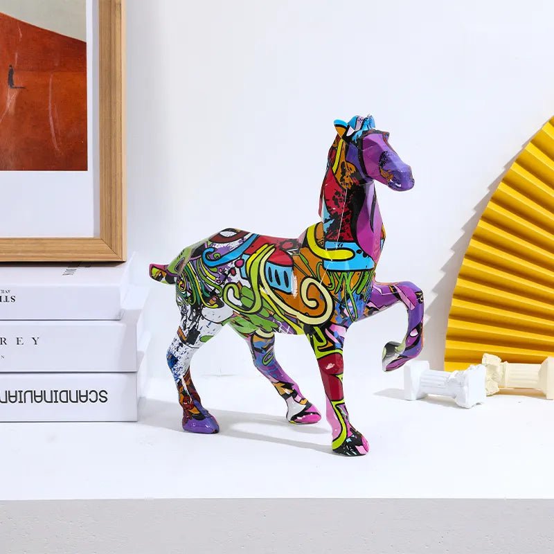 Haven hand-painted graffiti horse sculpture, view 7