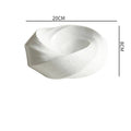 Imara white ceramic serving plate with swirled ridges, view 10