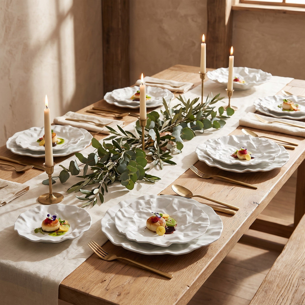 Kairo ceramic and porcelain plate set, view 3