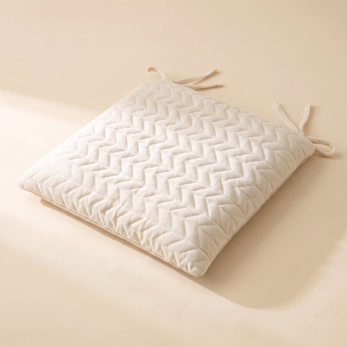 Kairo Quilted Seat Cushion in Ivory Tone, Style Room