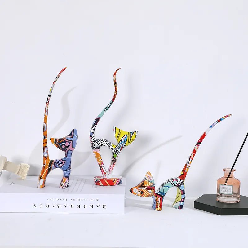 Kano hand-painted graffiti cat sculpture