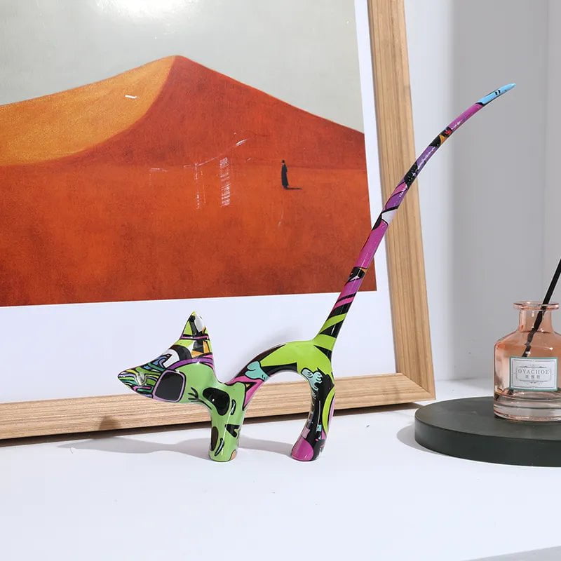 Kano hand-painted graffiti cat sculpture, view 6