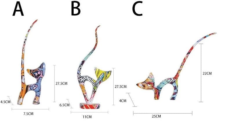 Kano hand-painted graffiti cat sculpture, view 7