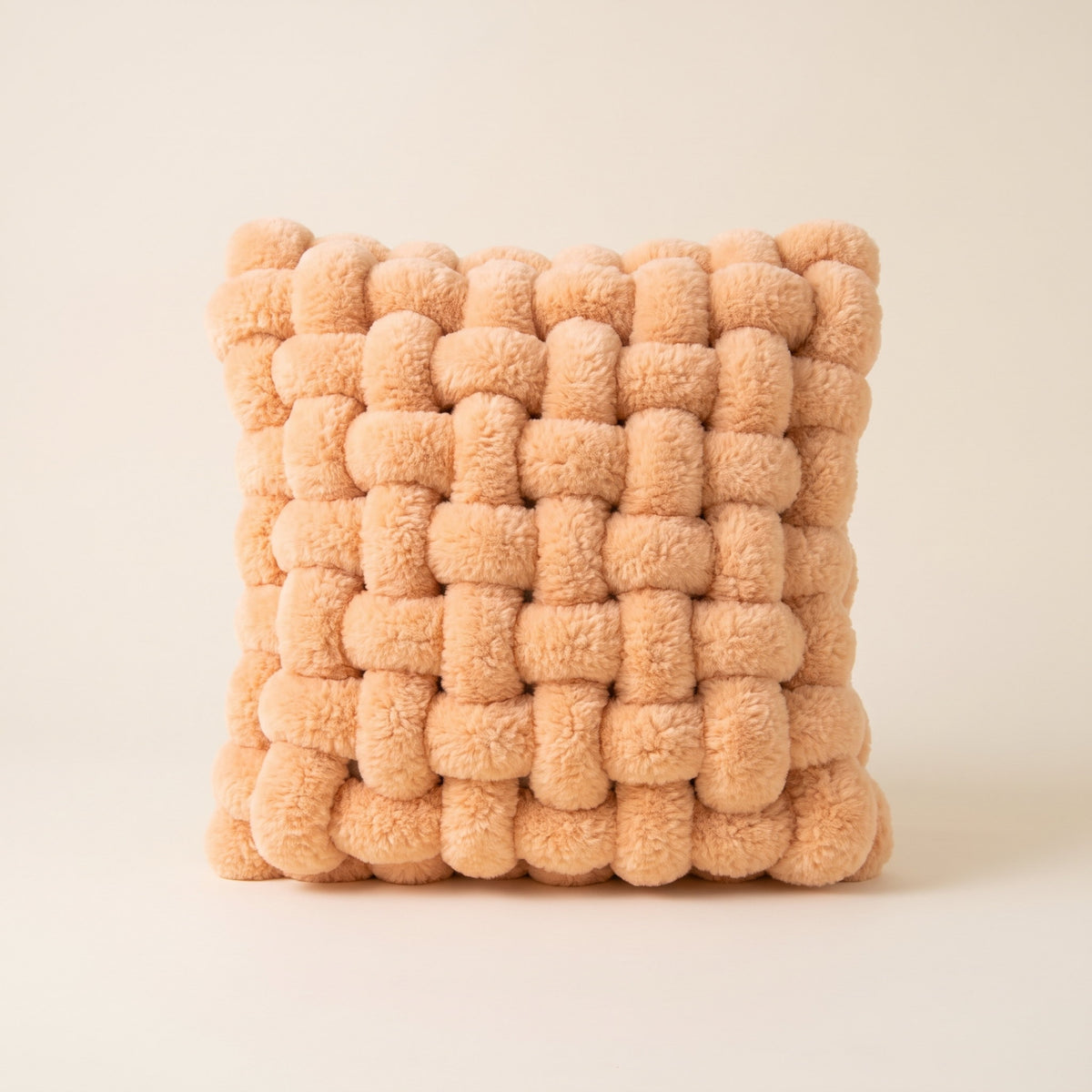 Luma Woven Knot Cushion in Apricot, Style Room
