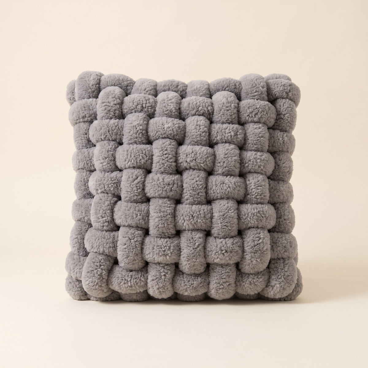 Luma Woven Knot Cushion in Gray, Style Room