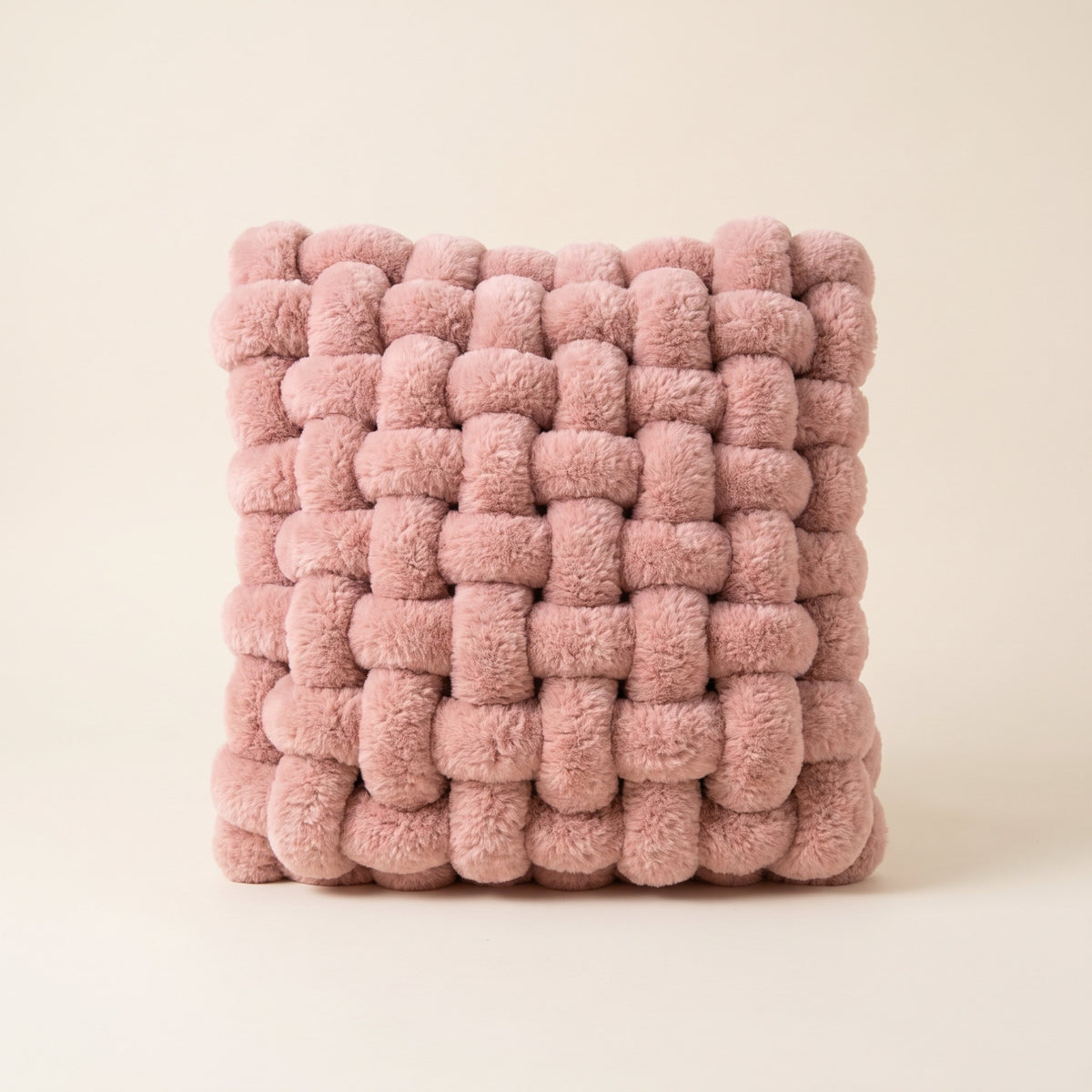 Luma Woven Knot Cushion in Pink, Style Room