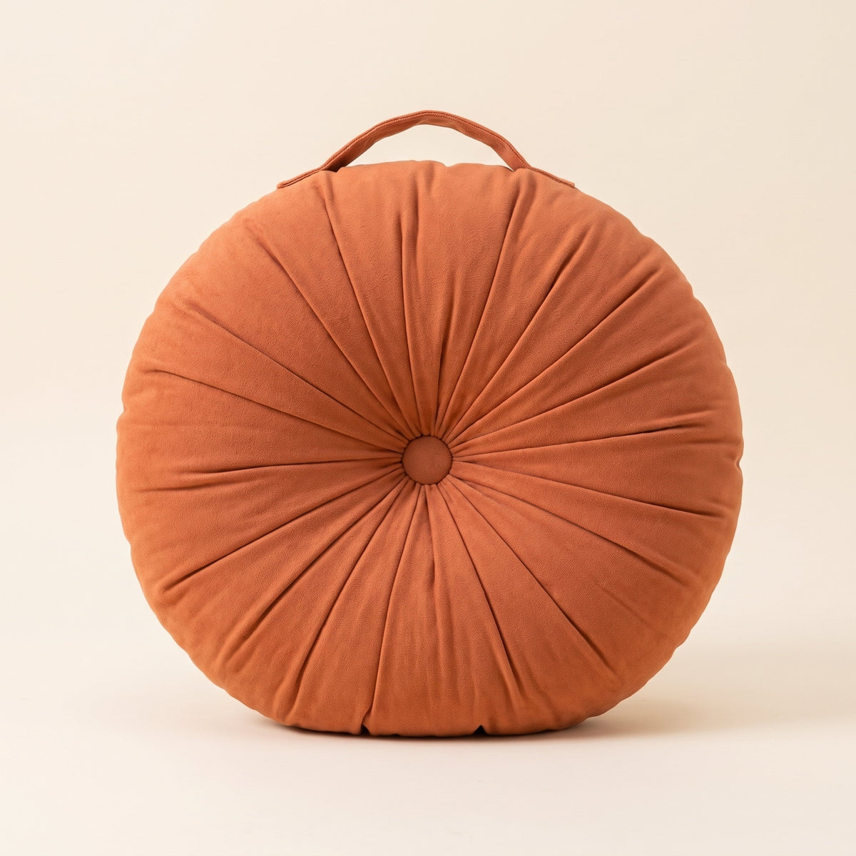 Mira Plush Meditation Cushion in Orange, Style Room