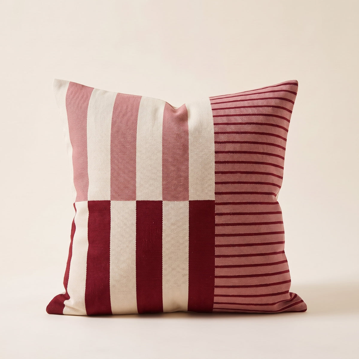 Mira Striped Cushion Cover in Crimson Dusk, Style Room