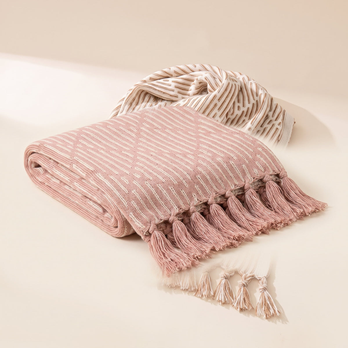 Mira Throw Blanket in Blush, Style Room