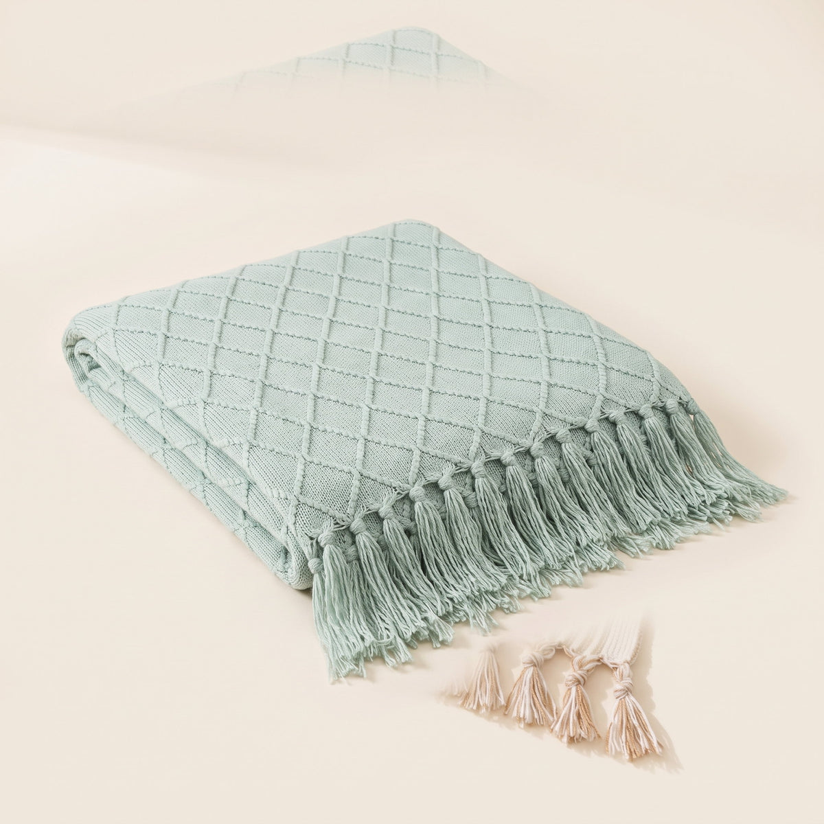 Mira Throw Blanket in Mint, Style Room