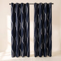 Mira Wave Curtain Panel Set in Midnight Wave, Style Room