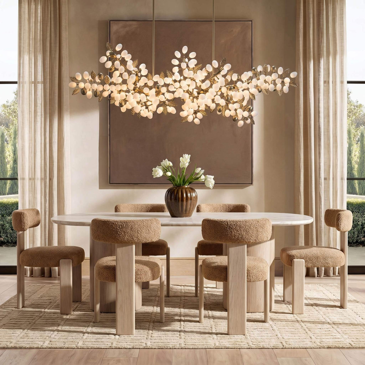 Mirae linear branch chandelier, view 4