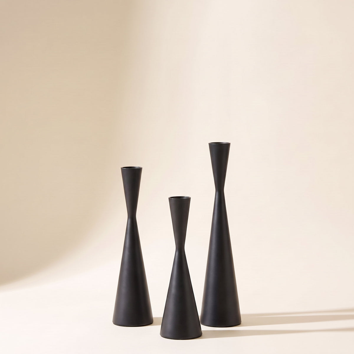 Nexa Brass Candlestick Set in Obsidian Elegance, Style Room
