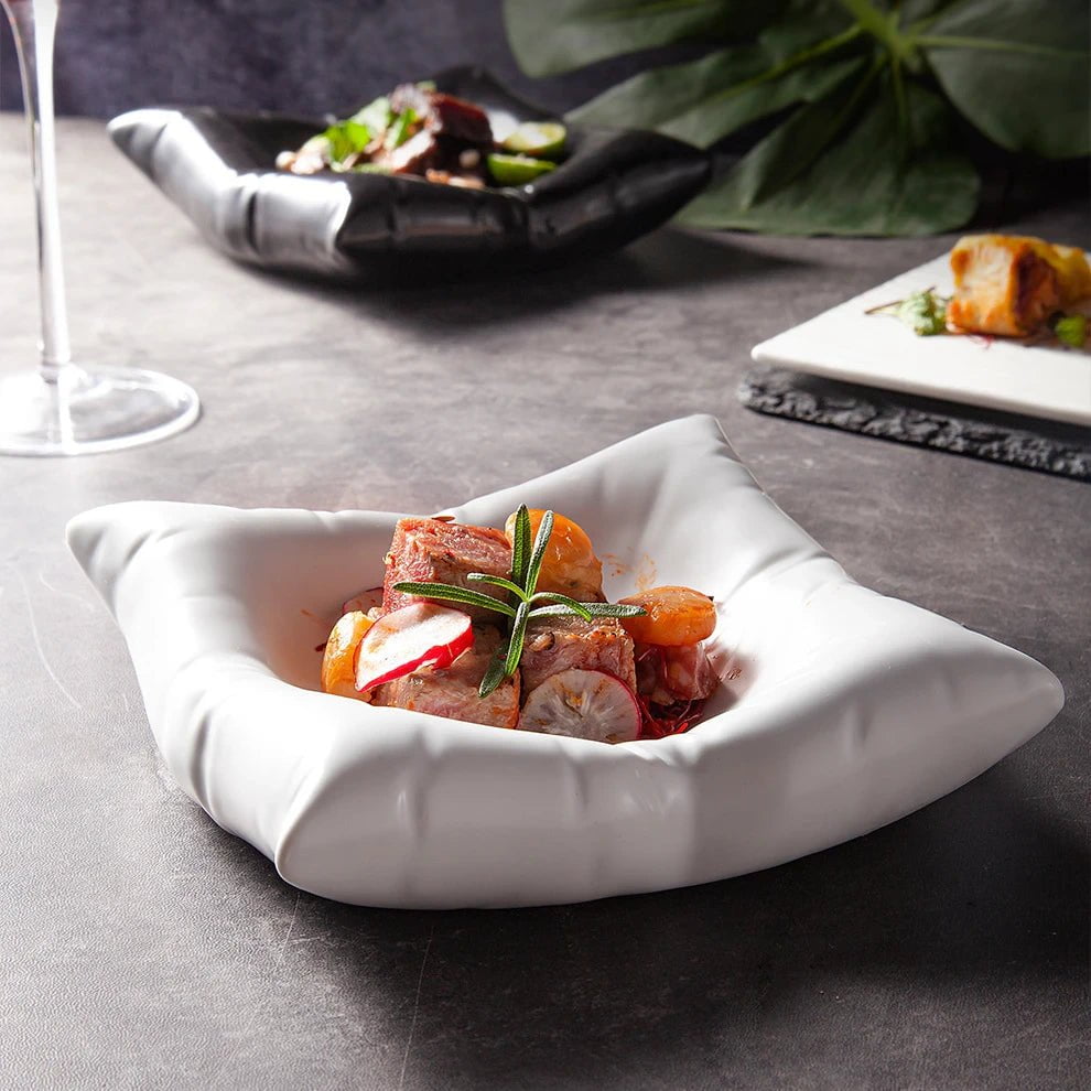 Pavo ceramic pillow-shape bowl set, view 6