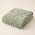 Pavo Jacquard Fleece Blanket in Sage Leaf, Style Room