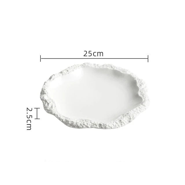 Ravon plate set with rock-textured rim, view 9