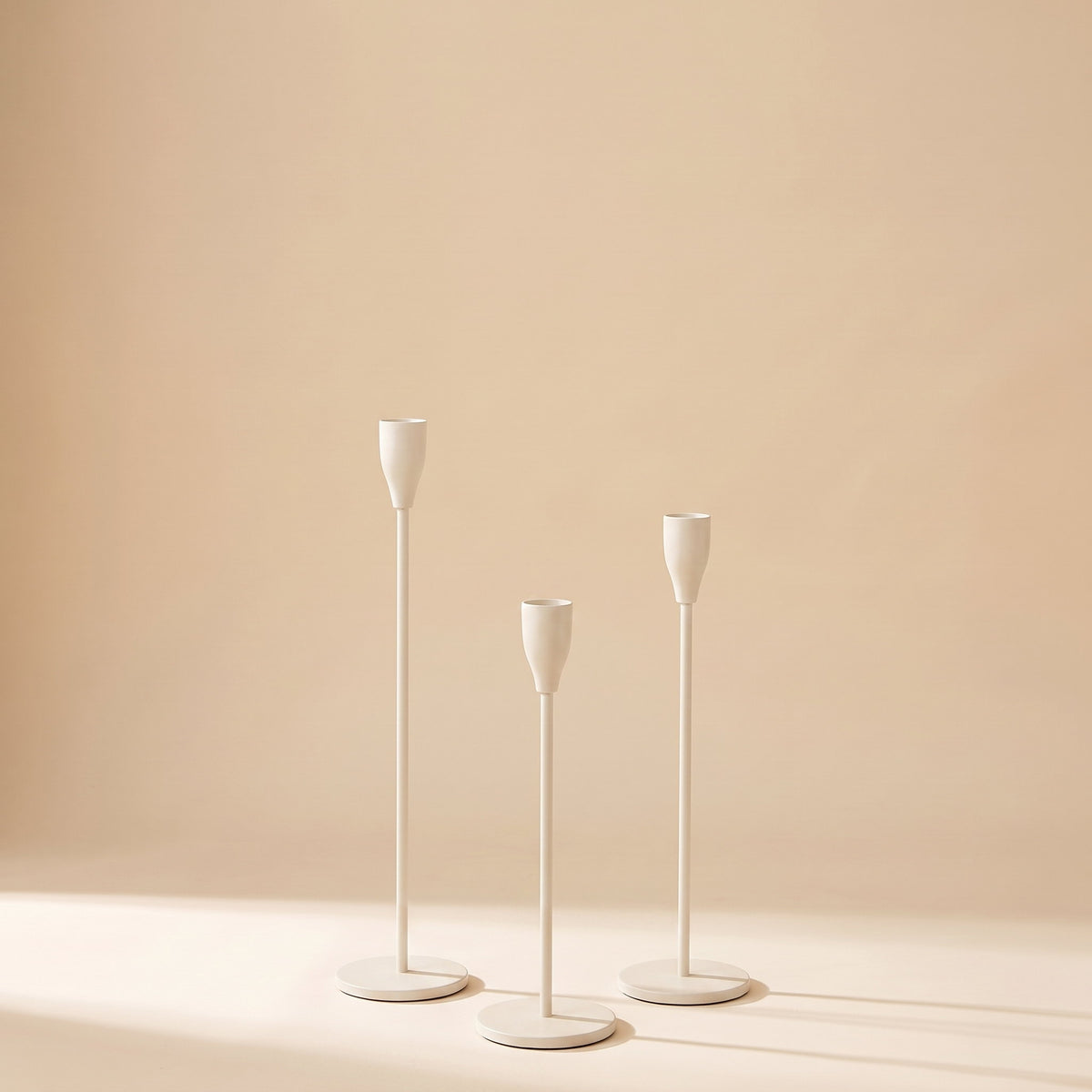 Sable Candle Holders Set in White, Style Room