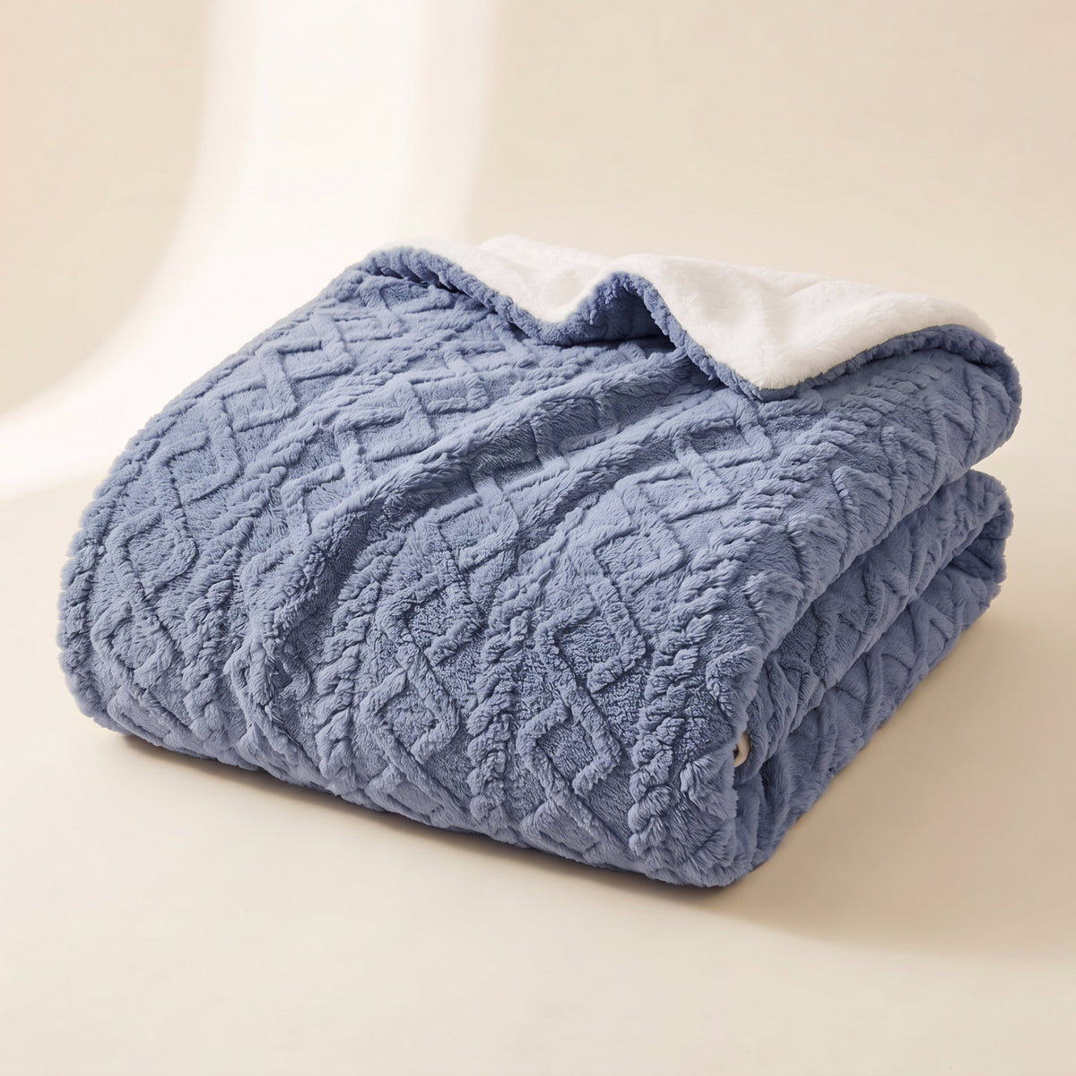Sable Sherpa Blanket in Berry Blue, Style Room
