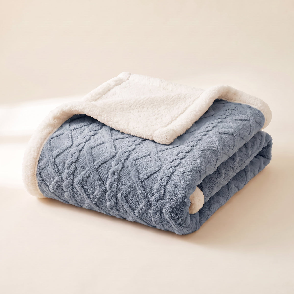 Sable Sherpa Blanket in Blue Berry, Style Room