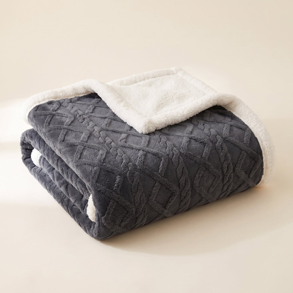 Sable Sherpa Blanket in Charcoal, Style Room